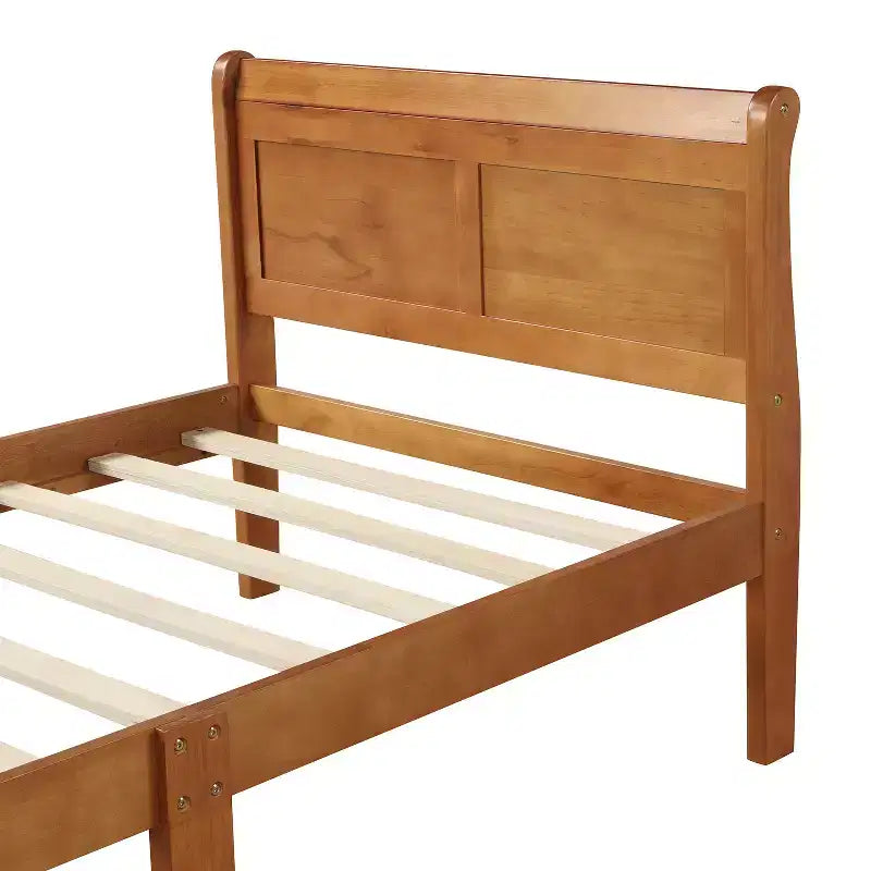 Bellemave Twin Wood Platform Bed Frame with Headboard & Footboard, Solid Wood Slat Support, No Box Spring Needed, Easy Assembly for Kids & Teens