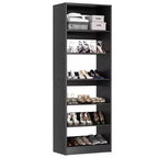 Besiost 6-Tier Shoe Rack Tower, 80'' Floor Standing Wooden Shoe Organizer