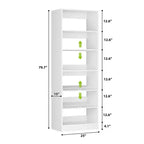 Besiost 6-Tier Shoe Rack Tower, 80'' Floor Standing Wooden Shoe Organizer