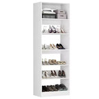 Besiost 6-Tier Shoe Rack Tower, 80'' Floor Standing Wooden Shoe Organizer
