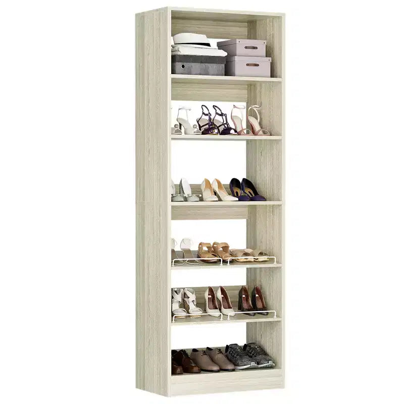 Besiost 6-Tier Shoe Rack Tower, 80'' Floor Standing Wooden Shoe Organizer