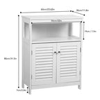 AEELLEEA Bathroom Storage Cabinet White Water Proof Wooden Freestanding Cabinet with Removable Shelf Shutter Doors for Home Hotel White