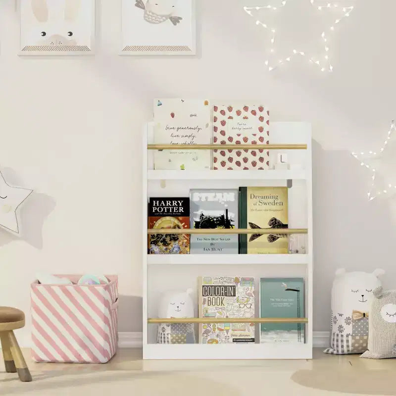 TUYOHW Étagère à livres à 3 niveaux pour enfants, bibliothèque frontale pour tout-petits pour coin lecture, chambre de bébé, salle de jeux et organisateur de salles de classe