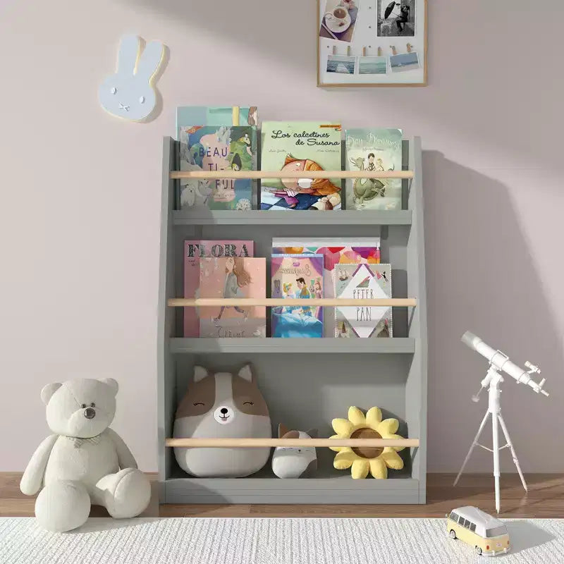 TUYOHW Étagère à livres à 3 niveaux pour enfants, bibliothèque frontale pour tout-petits pour coin lecture, chambre de bébé, salle de jeux et organisateur de salles de classe