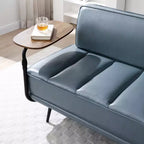TUYOHW 55 Modern End of Bed Bench,Faux Leather Upholstered Ottoman with Swivel Tray,Metal Legs,Ottoman Bench for Bedroom,Living Room,Entryway