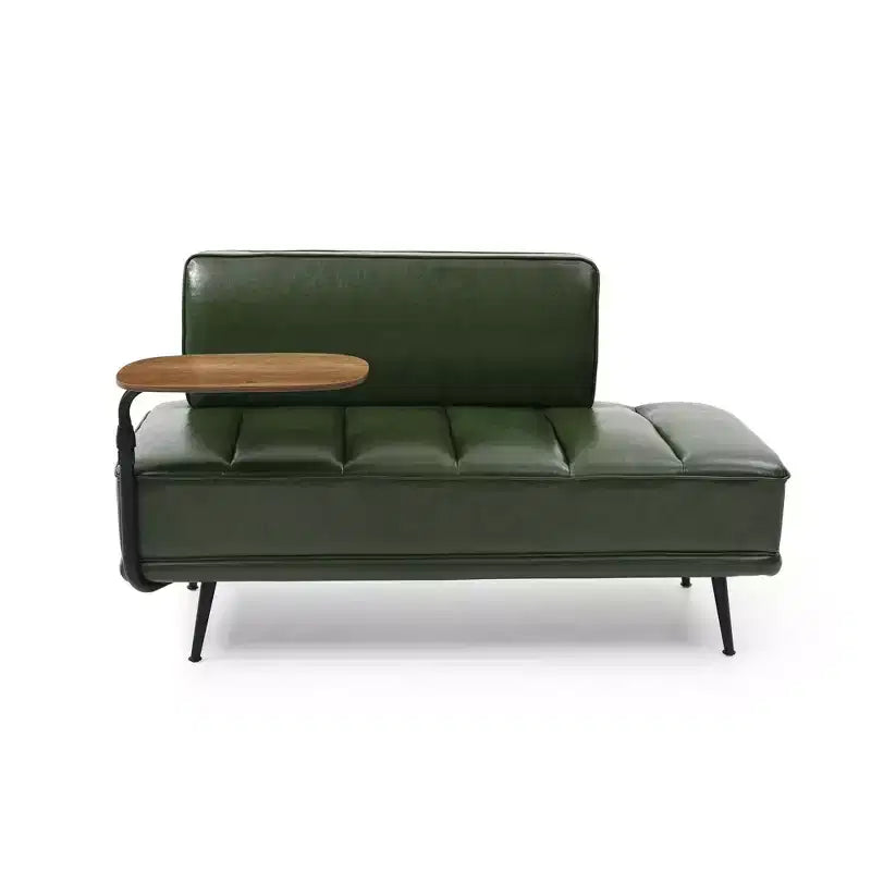 TUYOHW 55 Modern End of Bed Bench,Faux Leather Upholstered Ottoman with Swivel Tray,Metal Legs,Ottoman Bench for Bedroom,Living Room,Entryway