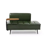 TUYOHW 55 Modern End of Bed Bench,Faux Leather Upholstered Ottoman with Swivel Tray,Metal Legs,Ottoman Bench for Bedroom,Living Room,Entryway