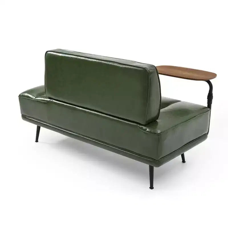 TUYOHW 55 Modern End of Bed Bench,Faux Leather Upholstered Ottoman with Swivel Tray,Metal Legs,Ottoman Bench for Bedroom,Living Room,Entryway