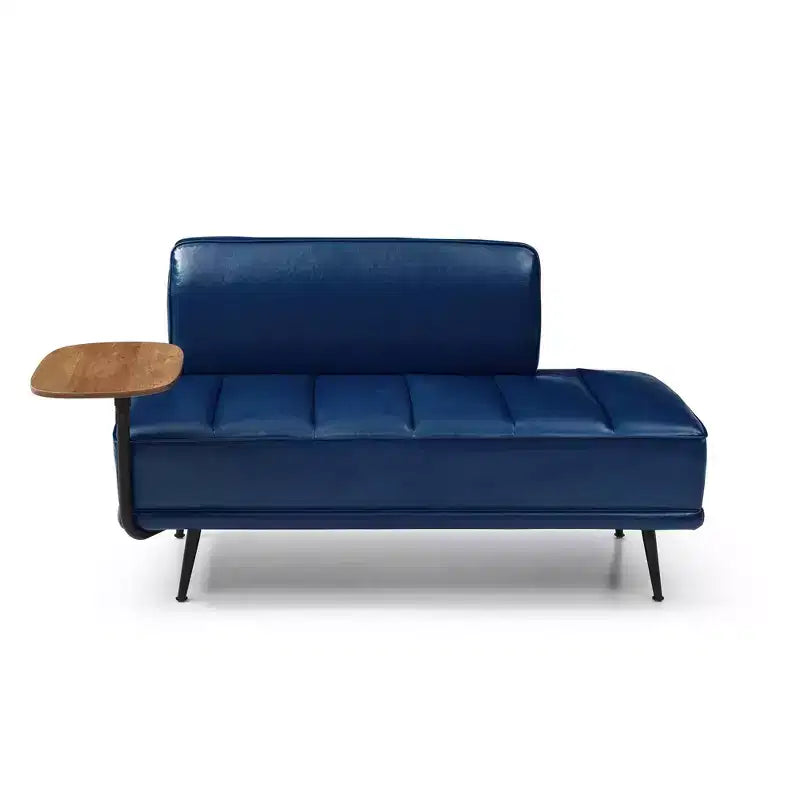 TUYOHW 55 Modern End of Bed Bench,Faux Leather Upholstered Ottoman with Swivel Tray,Metal Legs,Ottoman Bench for Bedroom,Living Room,Entryway