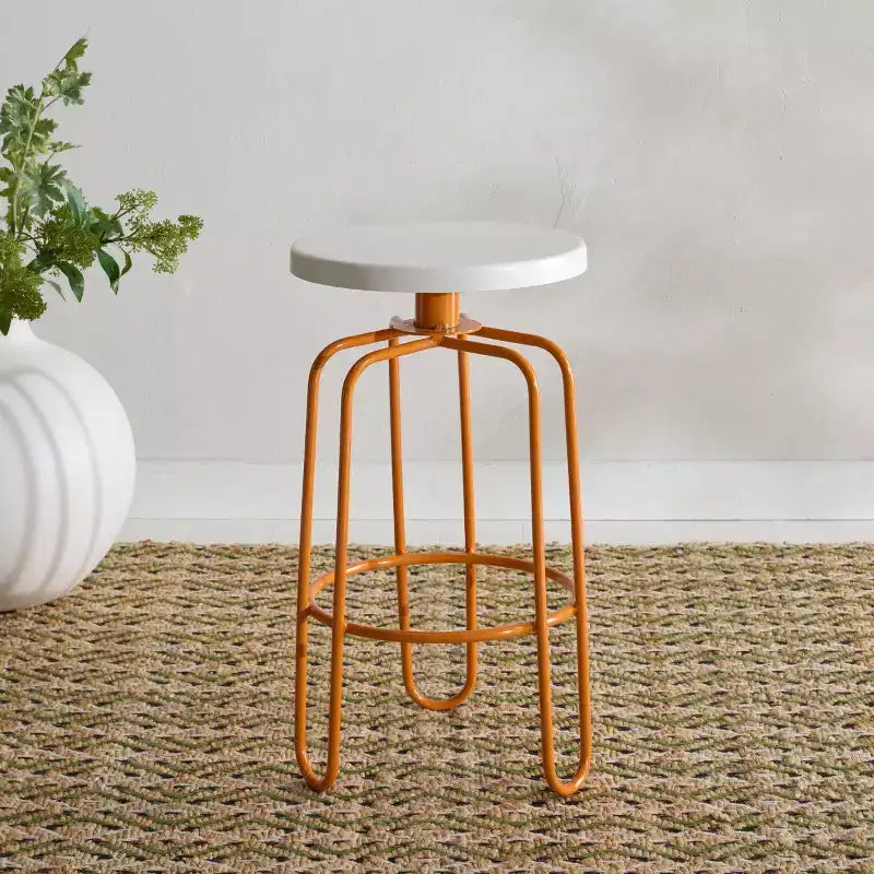 Osamu Counter Stool - FOX3257A - Cream/Orange - Safavieh Couture