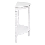 Hostack 42'' Retro Curved Console Table with Cloud Design Top and Open Shelf Solid Wood Frame and Legs, Milk White