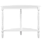Hostack 42'' Retro Curved Console Table with Cloud Design Top and Open Shelf Solid Wood Frame and Legs, Milk White