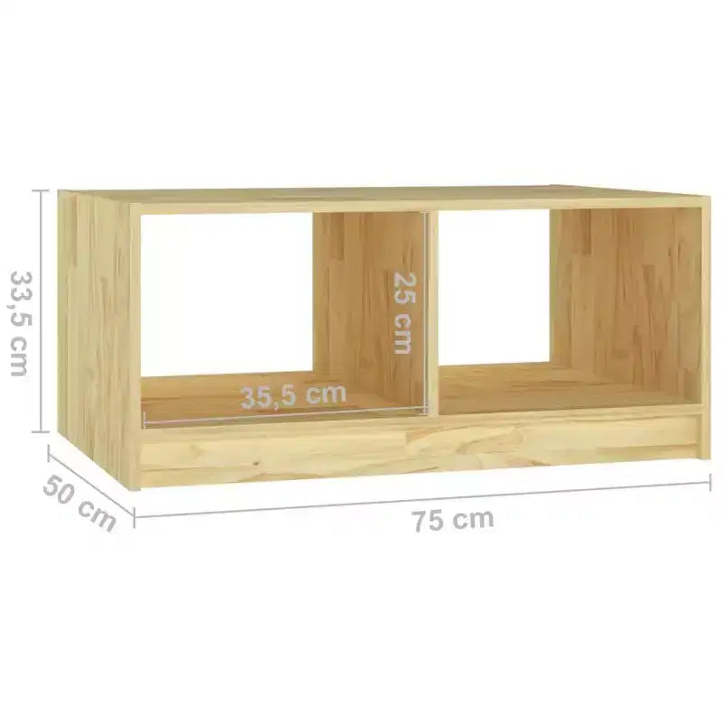 vidaXL Solid Pinewood Coffee Table 29.5x13.2 Couch End Table Multi Colors