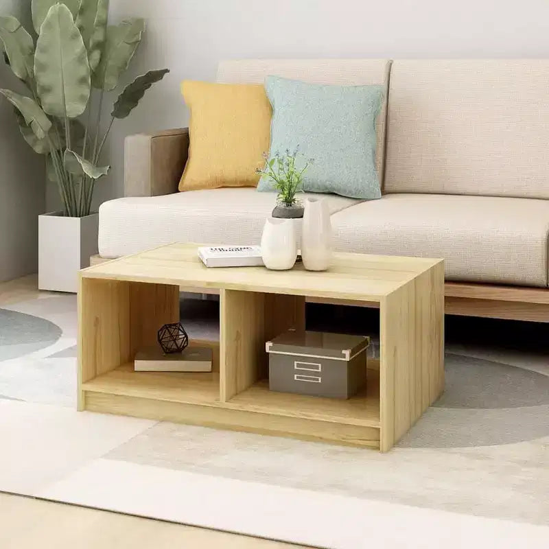 vidaXL Solid Pinewood Coffee Table 29.5x13.2 Couch End Table Multi Colors