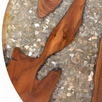 vidaXL Table Basse Table d'Appoint Table de Chevet Meuble de Salon Résine de Teck