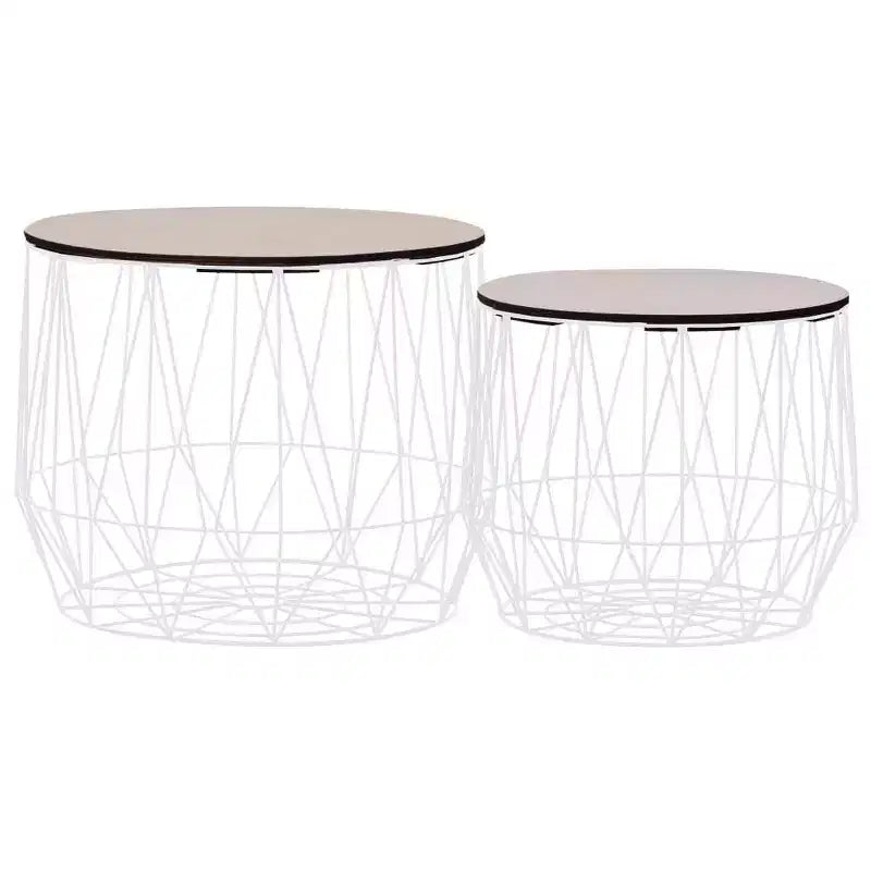 vidaXL Coffee Table 2 pcs Round End Table Sofa Table Living Room Furniture