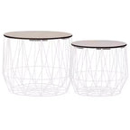 vidaXL Coffee Table 2 pcs Round End Table Sofa Table Living Room Furniture