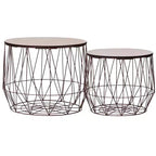 vidaXL Coffee Table 2 pcs Round End Table Sofa Table Living Room Furniture