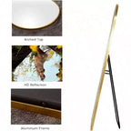 Arched Full Length Mirror 58 Inch 18 Inch Aluminum Frame Gold Wall Mounted Standing Mirror for Living Room Bedroom Hallway