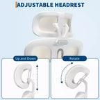 Chaise de bureau ergonomique à dossier haut avec dossier en maille, repose-pieds rétractable, appuie-tête et support lombaire réglables, grande chaise d'ordinateur à roulettes, beige