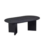 MAYEERTY Table Basse Ovale Moderne 100 cm en Placage Bois avec Base en MDF Petite Table d'Appoint pour Salon, Appartement, Chambre à Coucher