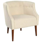 MAYEERTY Modern Club Chair, Button-Tufted Back Tonal Piping Sturdy Birch Wood Legs, Living Room Bedroom Office