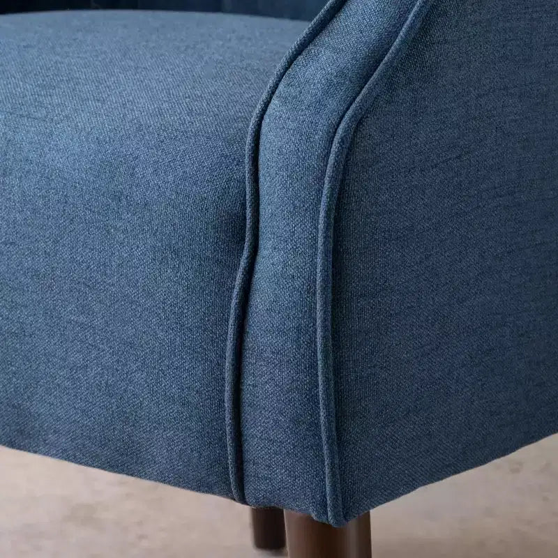 MAYEERTY Modern Club Chair, Button-Tufted Back Tonal Piping Sturdy Birch Wood Legs, Living Room Bedroom Office