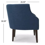 MAYEERTY Modern Club Chair, Button-Tufted Back Tonal Piping Sturdy Birch Wood Legs, Living Room Bedroom Office