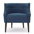 MAYEERTY Modern Club Chair, Button-Tufted Back Tonal Piping Sturdy Birch Wood Legs, Living Room Bedroom Office