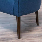 MAYEERTY Modern Club Chair, Button-Tufted Back Tonal Piping Sturdy Birch Wood Legs, Living Room Bedroom Office