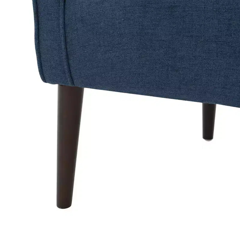 MAYEERTY Modern Club Chair, Button-Tufted Back Tonal Piping Sturdy Birch Wood Legs, Living Room Bedroom Office