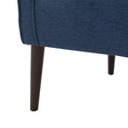 MAYEERTY Modern Club Chair, Button-Tufted Back Tonal Piping Sturdy Birch Wood Legs, Living Room Bedroom Office