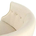 MAYEERTY Modern Club Chair, Button-Tufted Back Tonal Piping Sturdy Birch Wood Legs, Living Room Bedroom Office