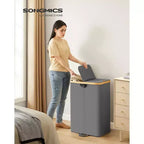 Laundry Hamper with 2 Lids, 39 Gal Dual Compartment Basket with Removable Liners, for Laundry Room Bedroom Living Room