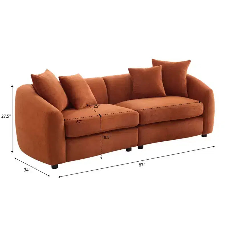 Christopher Knight Home Rylor Canapé 3 places moderne 87 en velours et bois