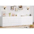 Acekool Commode à 12 tiroirs avec prises de courant, organiseur de rangement en bois de 61 pouces pour chambre à coucher, salon, couloir