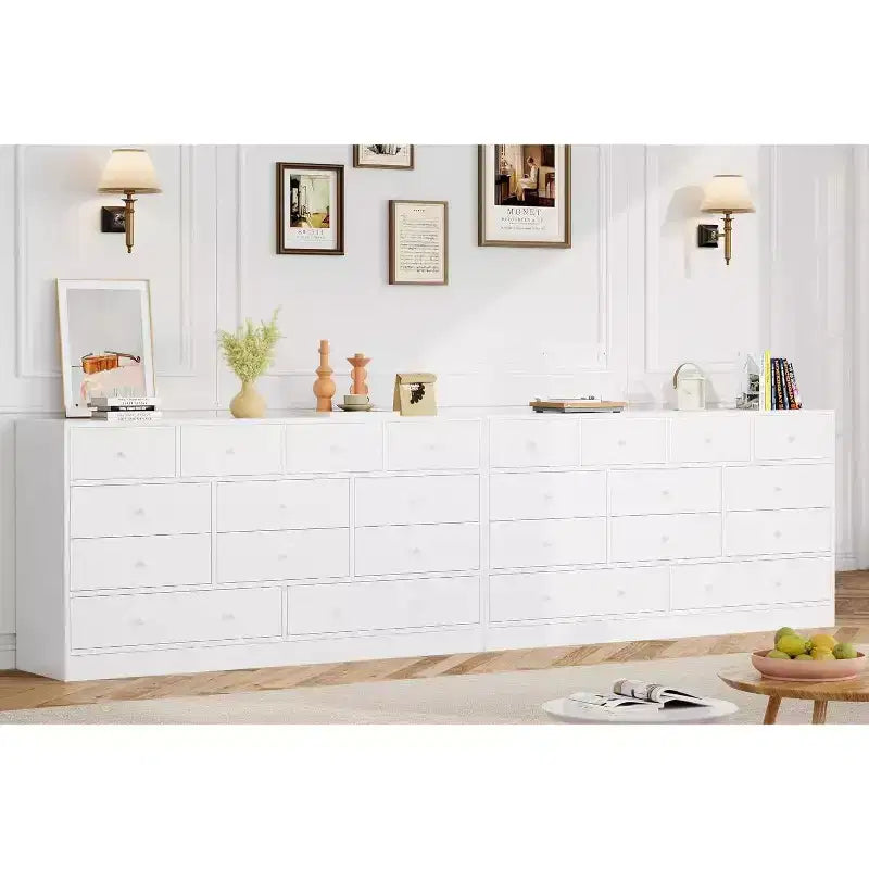 Acekool Commode à 12 tiroirs avec prises de courant, organiseur de rangement en bois de 61 pouces pour chambre à coucher, salon, couloir