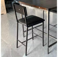 Upholstered High Bar Stools - Iron & Sponge Padding