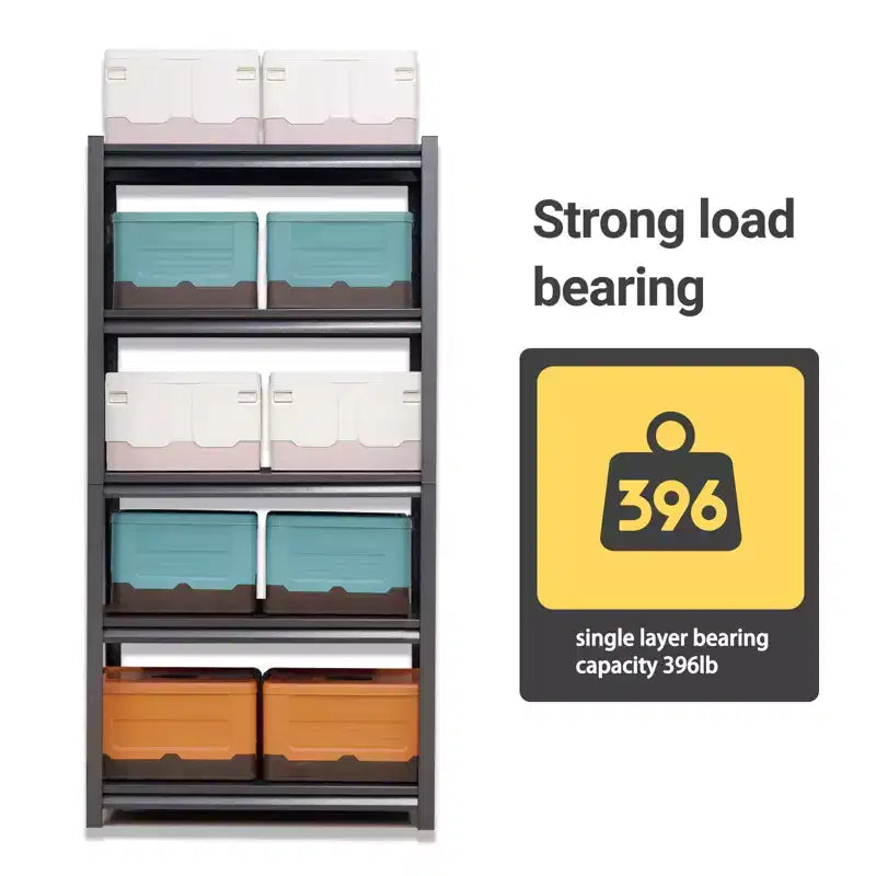 VIYET 63 5-Tier Heavy-Duty Metal Storage Shelves - 2000lbs Capacity Adjustable Shelving Unit for Garage, Kitchen & Pantry, Black
