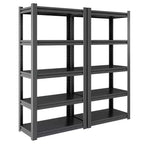 VIYET 63 5-Tier Heavy-Duty Metal Storage Shelves - 2000lbs Capacity Adjustable Shelving Unit for Garage, Kitchen & Pantry, Black
