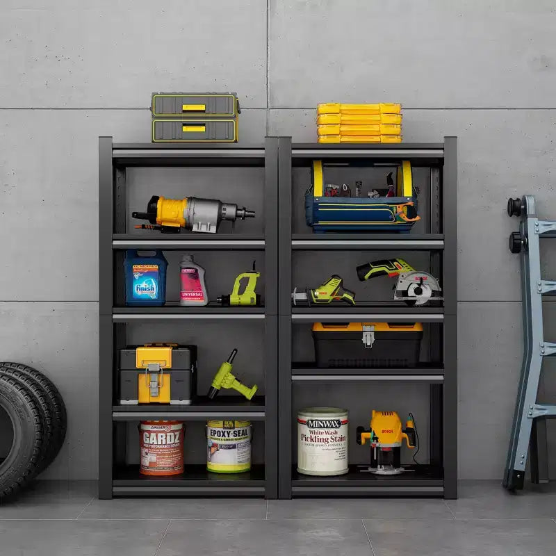 VIYET 63 5-Tier Heavy-Duty Metal Storage Shelves - 2000lbs Capacity Adjustable Shelving Unit for Garage, Kitchen & Pantry, Black
