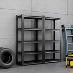 VIYET 63 5-Tier Heavy-Duty Metal Storage Shelves - 2000lbs Capacity Adjustable Shelving Unit for Garage, Kitchen & Pantry, Black