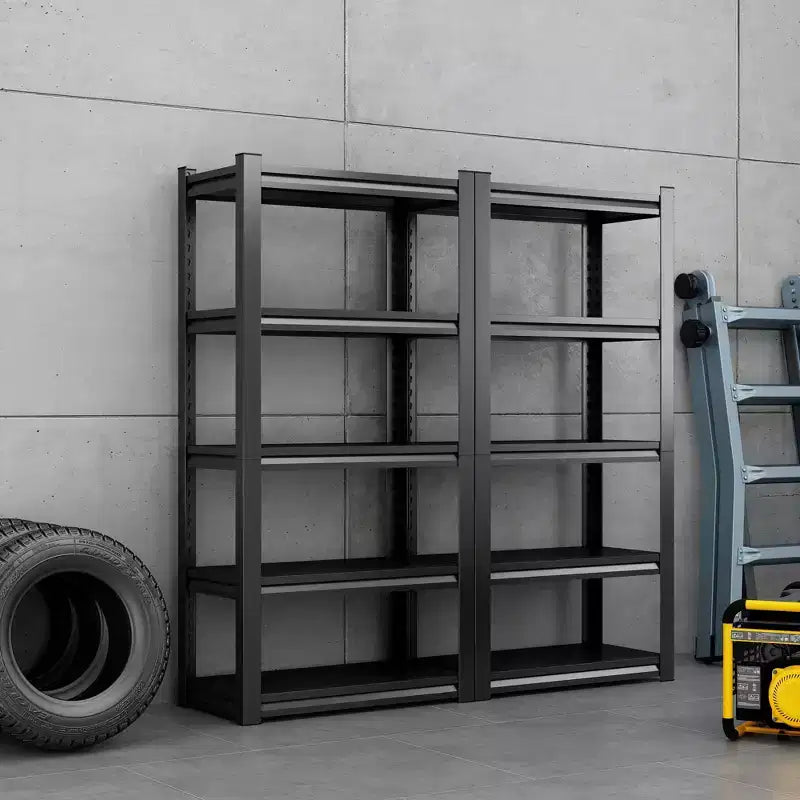 VIYET 63 5-Tier Heavy-Duty Metal Storage Shelves - 2000lbs Capacity Adjustable Shelving Unit for Garage, Kitchen & Pantry, Black