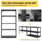 VIYET 63 5-Tier Heavy-Duty Metal Storage Shelves - 2000lbs Capacity Adjustable Shelving Unit for Garage, Kitchen & Pantry, Black