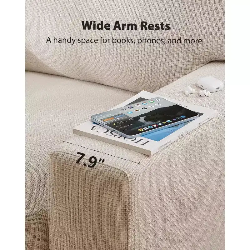 65 inch living room sofa, 2-seater sofa with wide armrests and deep seats, comfortable sofa, sofa with detachable and washable lid