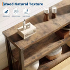 Long Console Table, Wooden Fluted Entryway Table, Sofa Table Behind Couch, Entry Foyer Table for Entryway, Hallway, Living Room