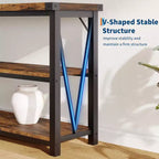 Long Console Table, Wooden Fluted Entryway Table, Sofa Table Behind Couch, Entry Foyer Table for Entryway, Hallway, Living Room