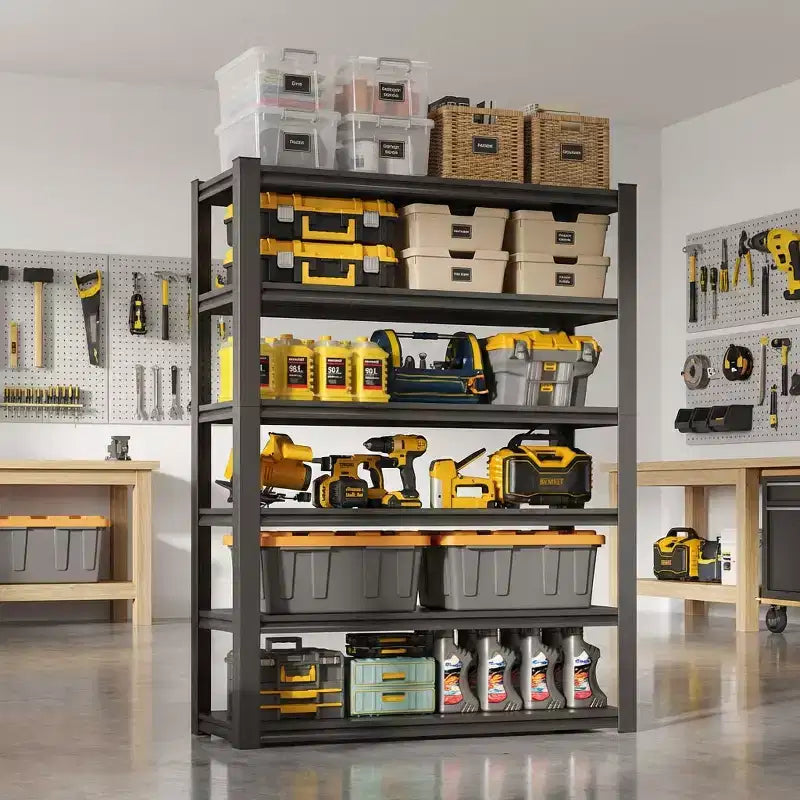 VIYET 82H 6-Tier Heavy-Duty Metal Storage Shelves - 2400LBS Total, 48W18D Adjustable, for Garage/Kitchen/Gym/Warehouse