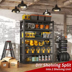 VIYET 82H 6-Tier Heavy-Duty Metal Storage Shelves - 2400LBS Total, 48W18D Adjustable, for Garage/Kitchen/Gym/Warehouse