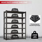 VIYET 82H 6-Tier Heavy-Duty Metal Storage Shelves - 2400LBS Total, 48W18D Adjustable, for Garage/Kitchen/Gym/Warehouse